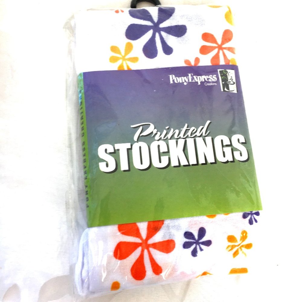 *Pony Express Flower Power Printed Stockings NWT NOS